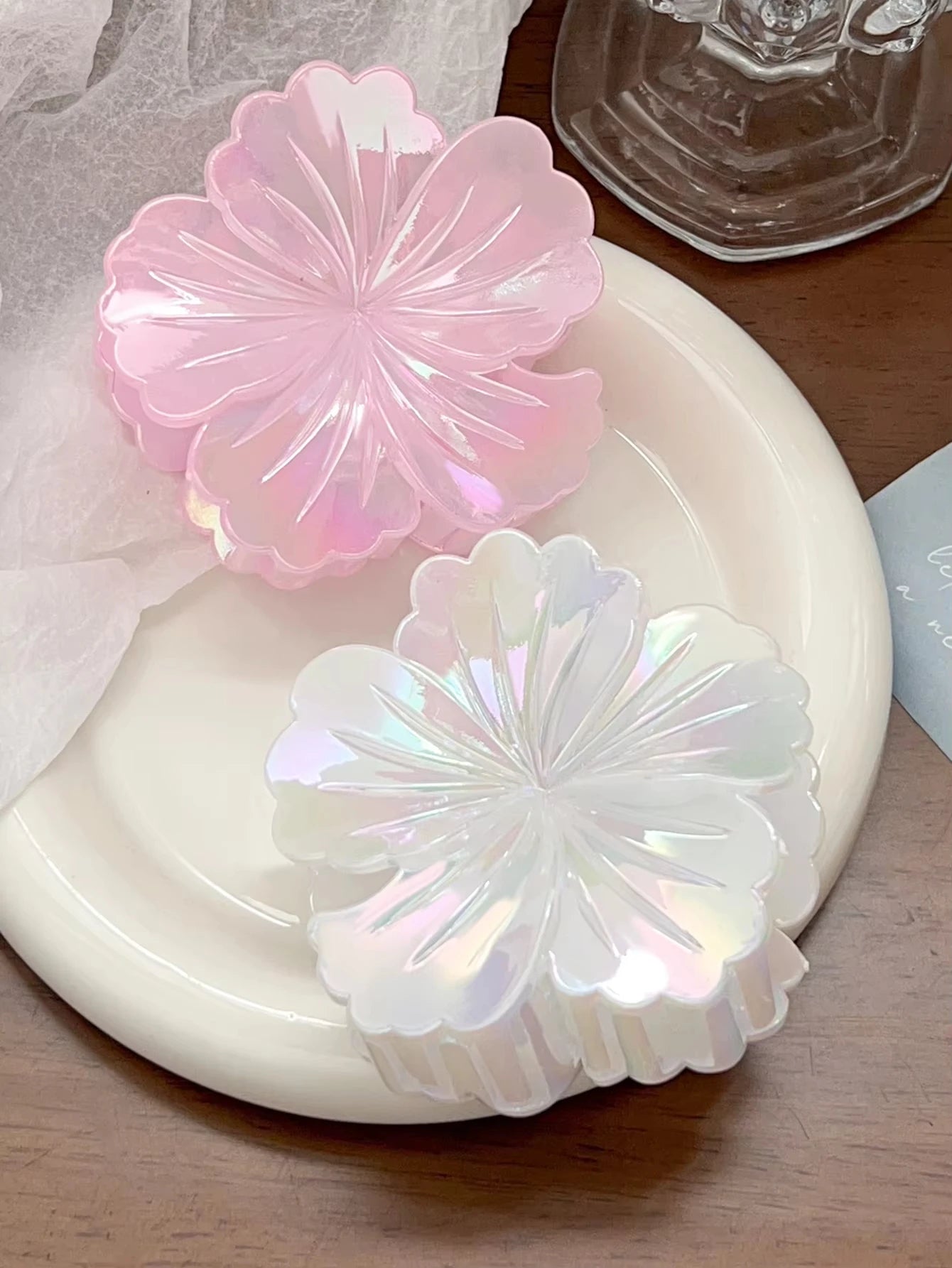 Flower Hair Clips Cute Hair Clip , Big Claw Clip Strong Hold Clip Large Hair Clamps Thin Thick Hair Accessories For Women Girls