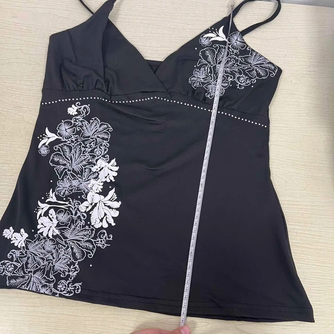 Y2K Vintage Black Suspender Tops Women Harajuku Flower Graphic Print Rivet Mini Camis Cotton Gothic Sexy Hottie Summer Clothes