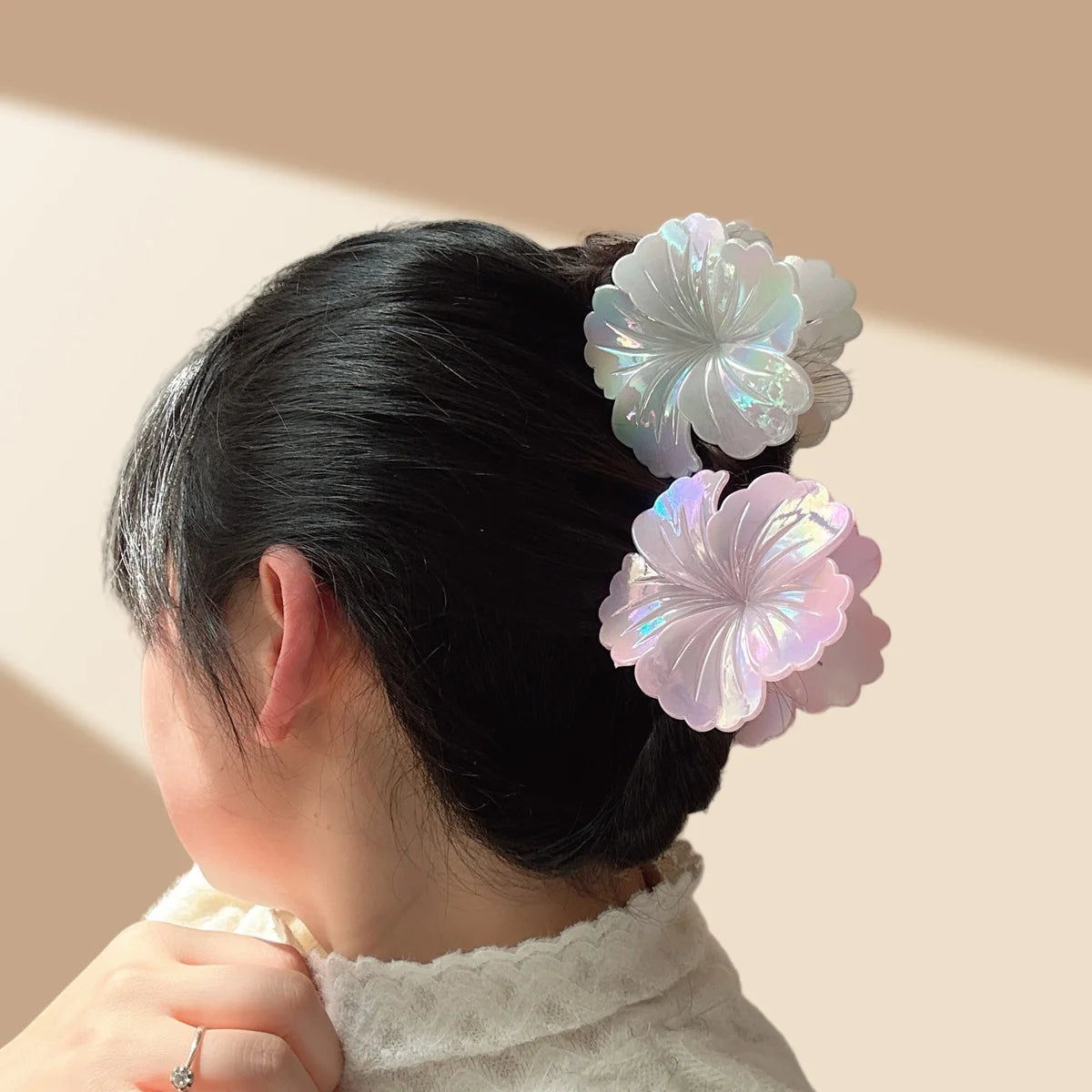Flower Hair Clips Cute Hair Clip , Big Claw Clip Strong Hold Clip Large Hair Clamps Thin Thick Hair Accessories For Women Girls