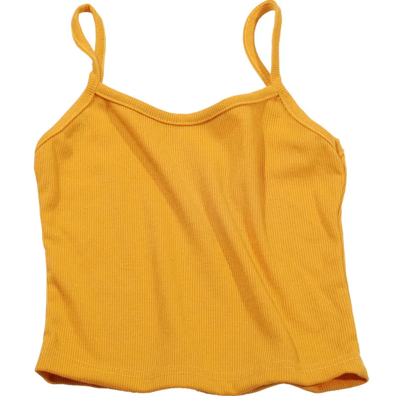 Summer New Solid Color Small Camisole for Girls and Students, with A Slimming Look and A Versatile Thread Vest. Short Base Shirt